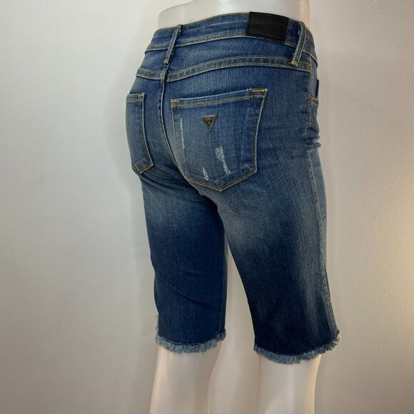 GUESS Los Angeles Women's Brittney Denim Long Bermuda Shorts - Size 25 - NWT $69 - Picture 5 of 5